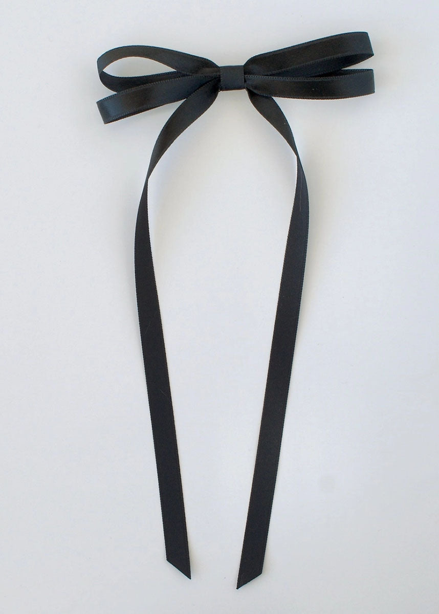 Olivia Satin Bow - Black