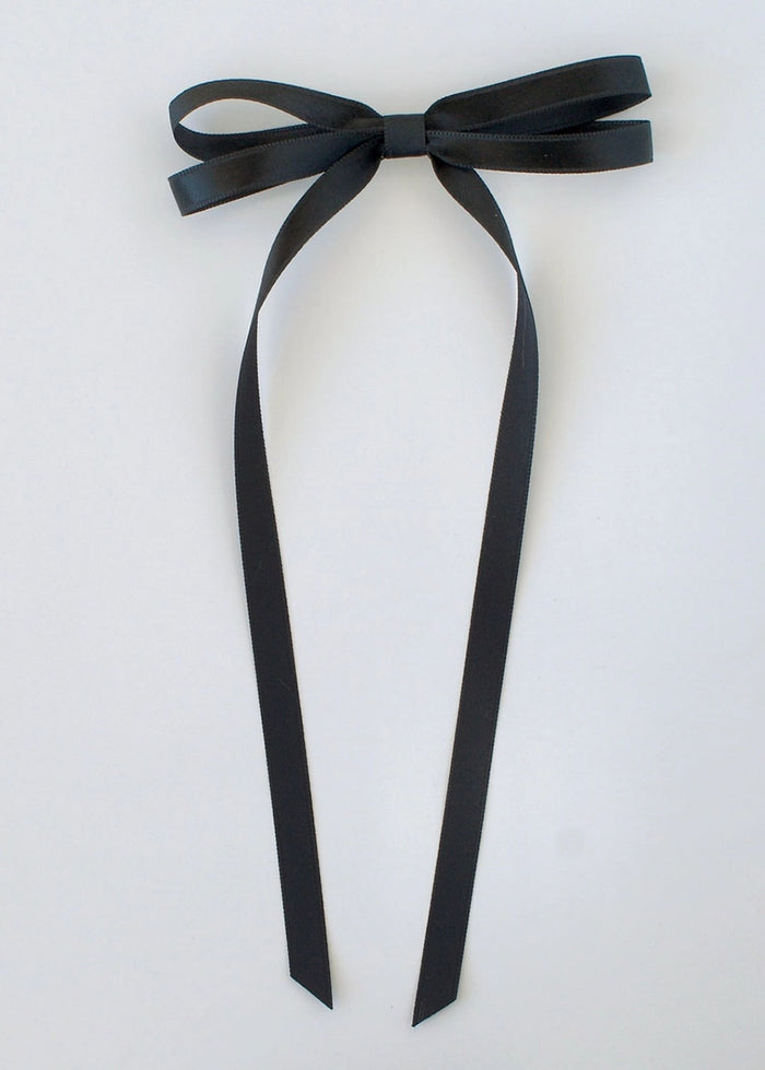 Olivia Satin Bow - Black