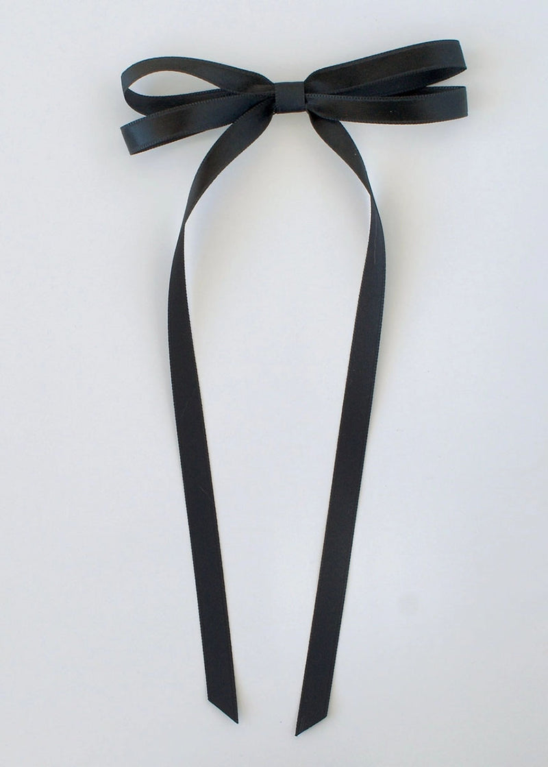Olivia Satin Bow - Black