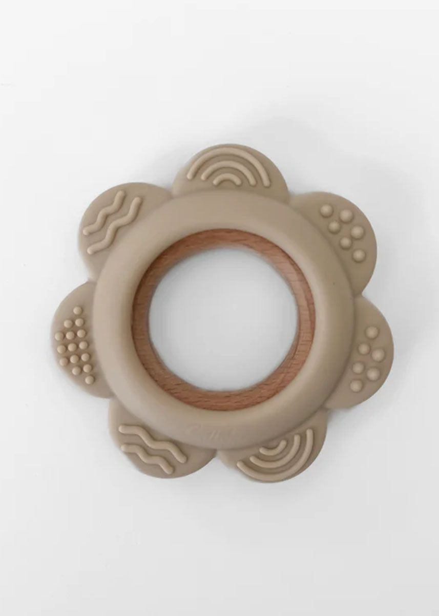 Garden Party Flower Teether - Linen