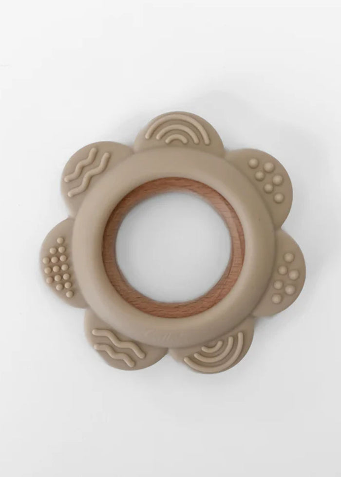 Garden Party Flower Teether - Linen