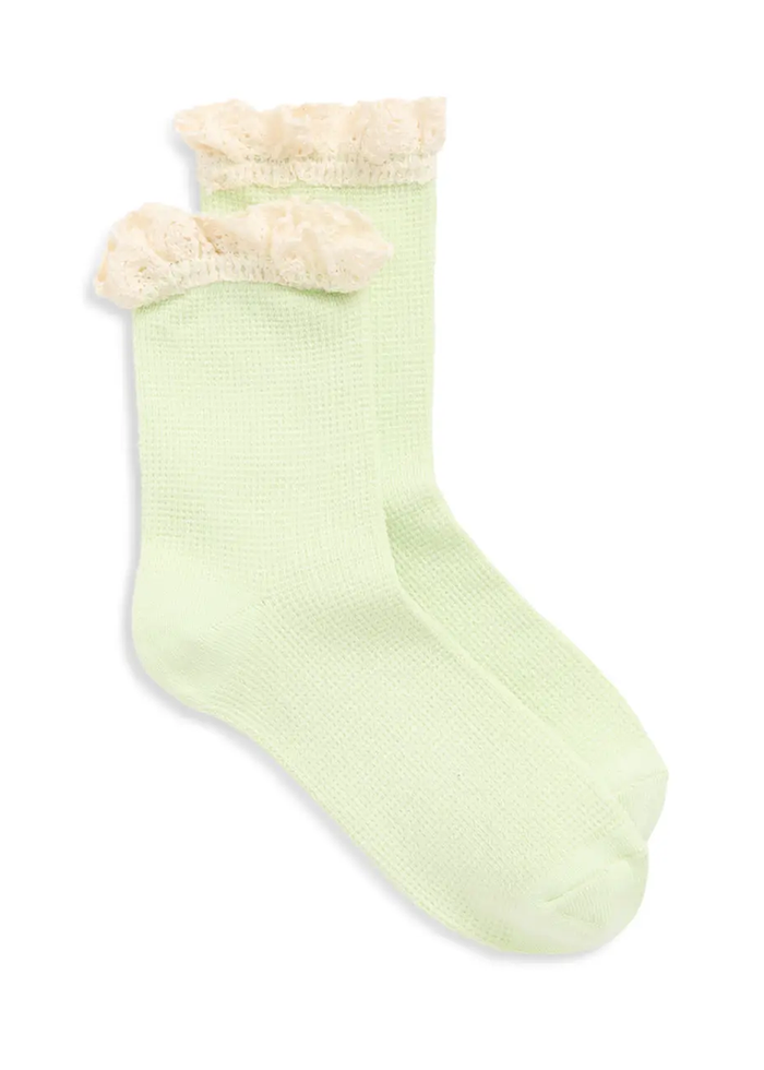 Beloved Waffle Knit Ankle Sock - Cedar