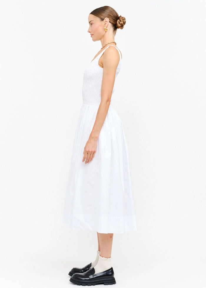 Jayleen Smocked Midi Dress - Off White