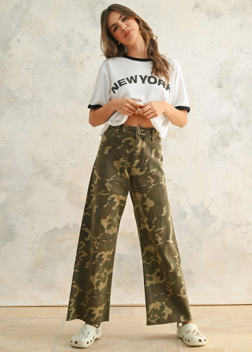 Aimee Lou Camo Print Pants