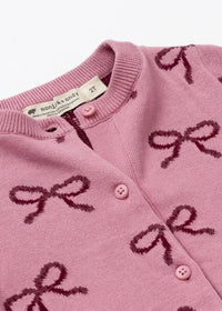 Cutie Cardigan & Pants Set - Pink Ribbons