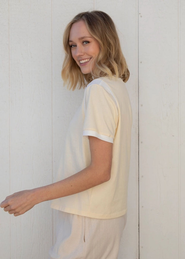 Aly Contrast Tee - Butter