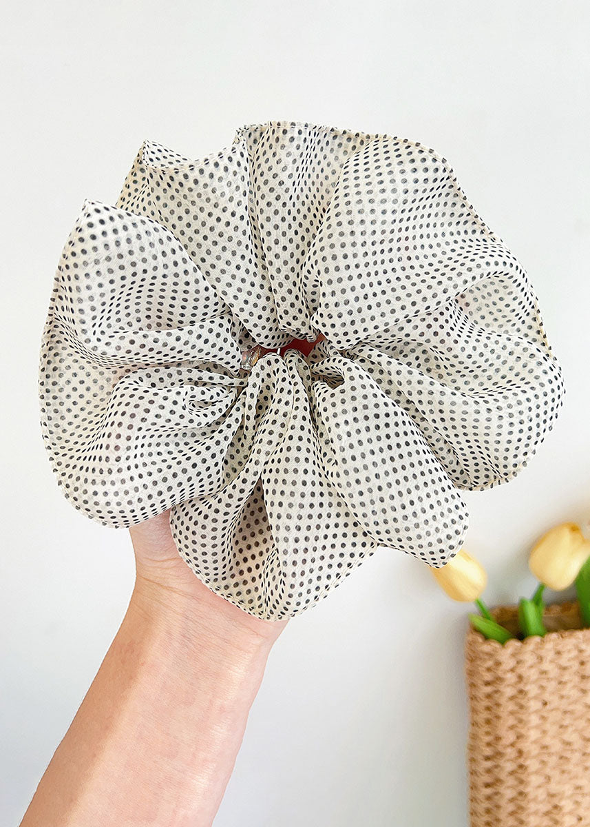 Polka Dot Scrunchie - Mini Dots White