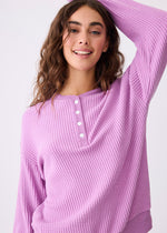 Seeing Stripes Long Sleeve Top - Lilac