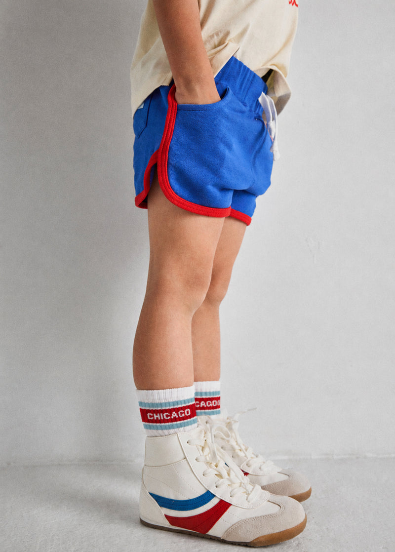 Mini Chicago Triple Stripe Sock - Blue/ Red