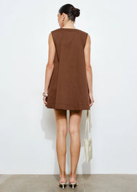 Delia Swing Mini Dress - Brown