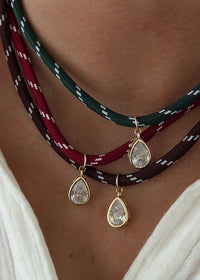 Caroline Pear Necklace - Burgundy Cherry