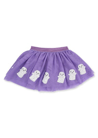 Tutu Skirt With Bike Shorts - Purple Ghosts