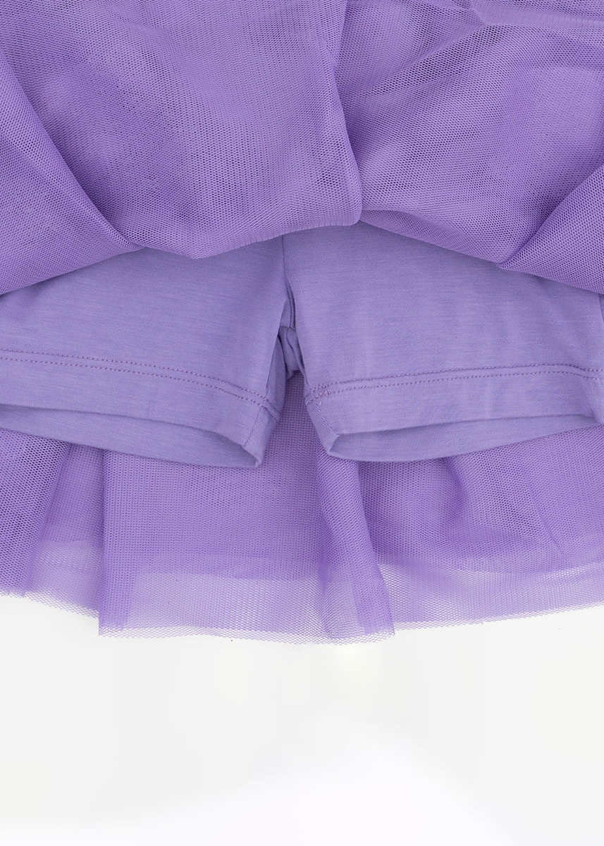 Tutu Skirt With Bike Shorts - Purple Ghosts