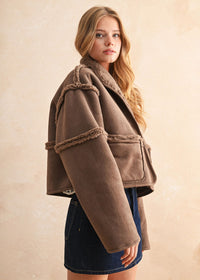 Cedar Reversible Suede & Sherpa Jacket - Espresso