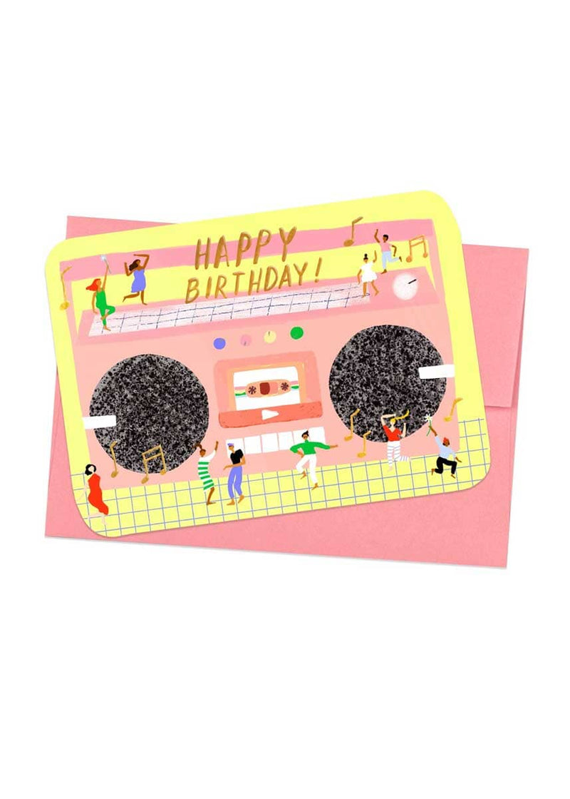 Boom Box Birthday Card