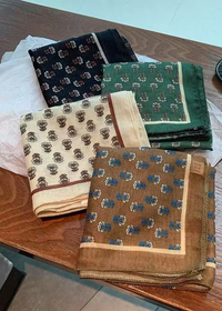 Floral Square Scarf - Green