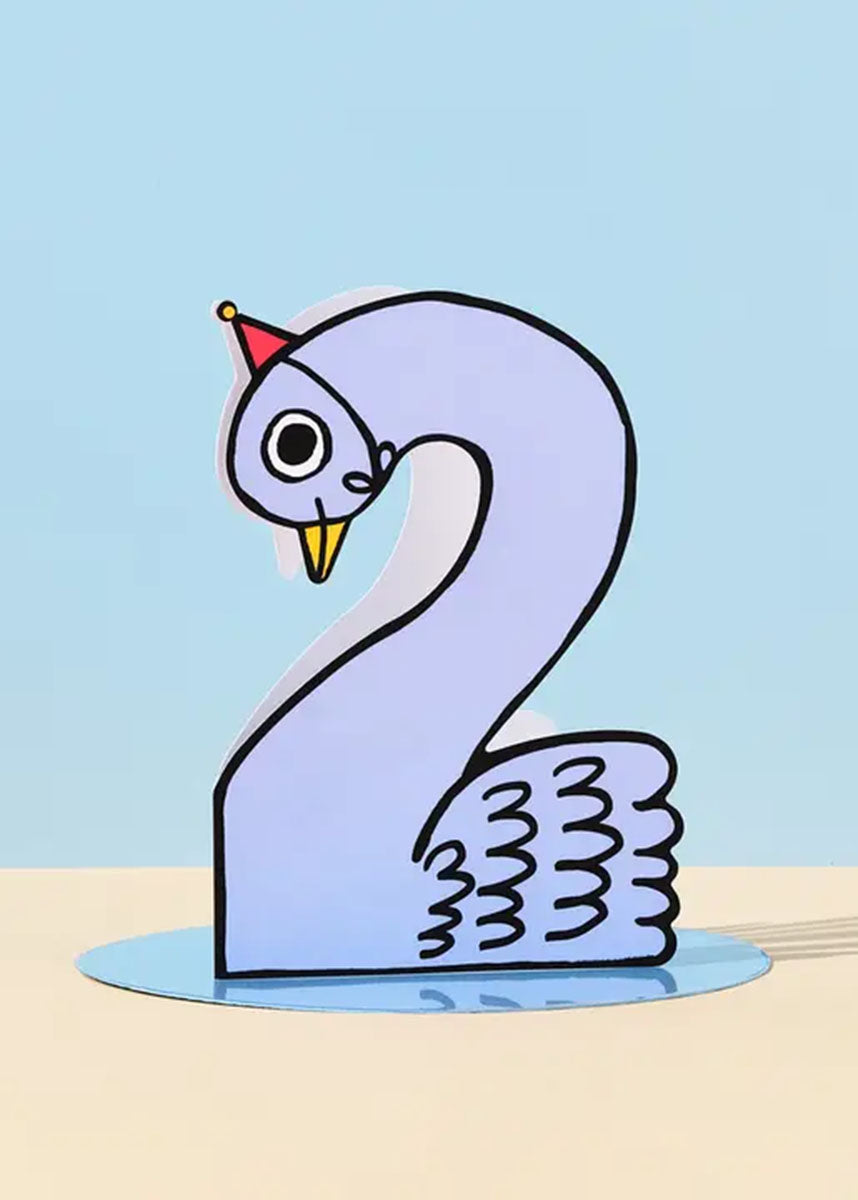 Swan 2nd Birthday Card