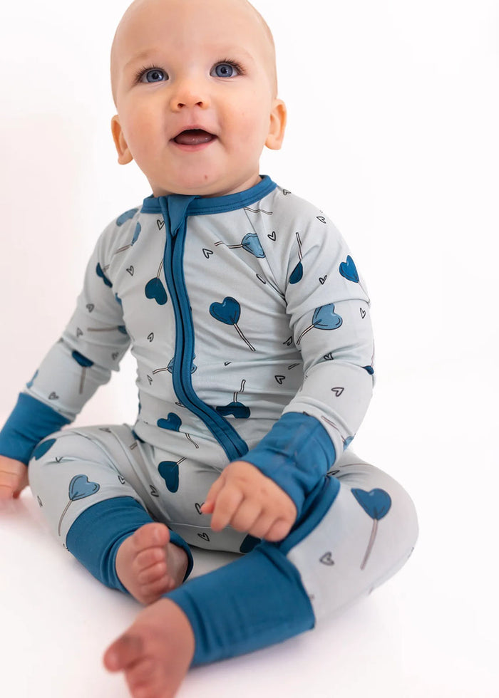 Blue Sugar Rush Zipper Romper
