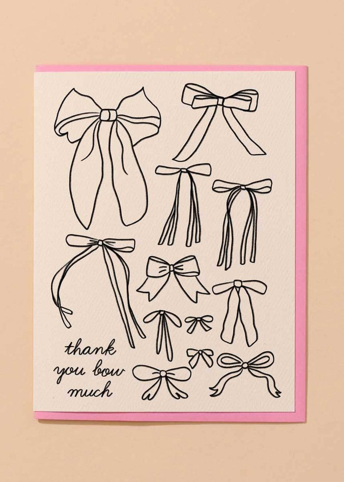 Bow Girly Thank You Card