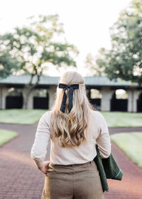 Florence Medium Matte Satin Bow - Black