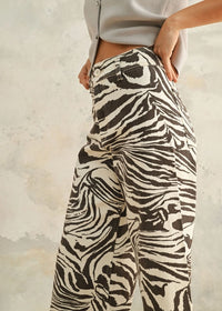 Ingrid Zebra Print Pant - Brown