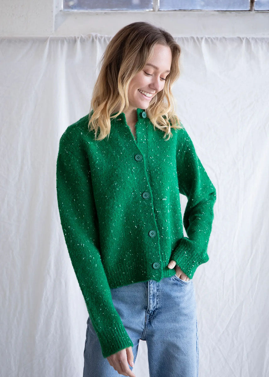 Gemini Spotted Cardigan - Green