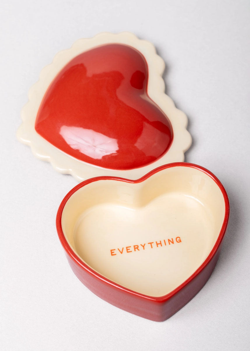 Ceramic Heart Trinket Box