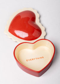 Ceramic Heart Trinket Box