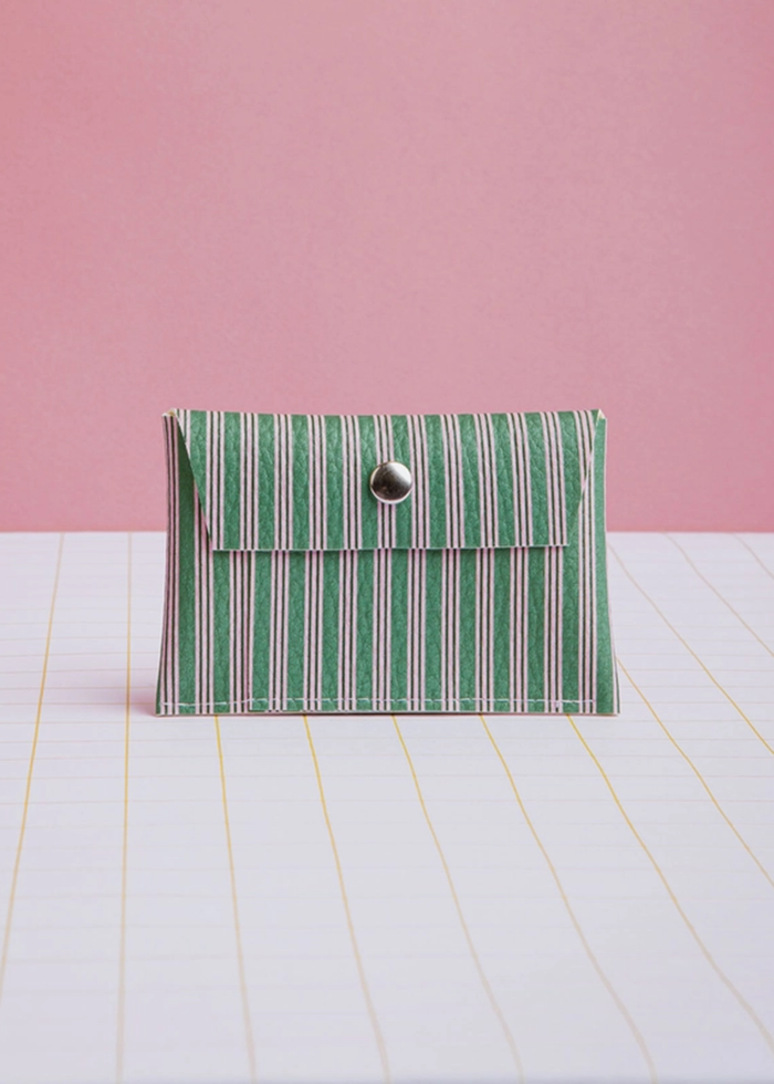 Green And Pink Stripes Wallet