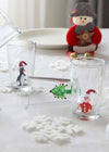 Hand Blown Holiday Shot Glass: Santa