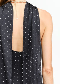 Magdalena Halter Dot Dress - Black