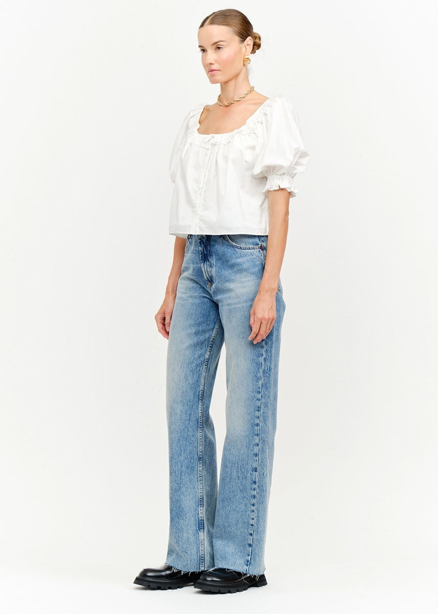 Bijou Puff Sleeve Top - Off White