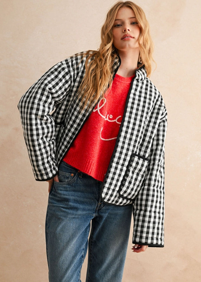 Charlie Gingham Jacket - Black & White