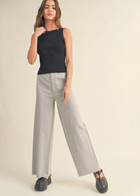 Sabine Ribbed Tank - Black