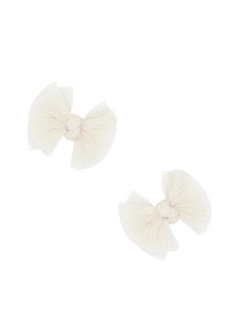 Tulle Baby Fab Clips 2-Pack - Pleated Oatmeal