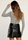 Feels Like Fall Vegan Leather Mini Skirt - Black