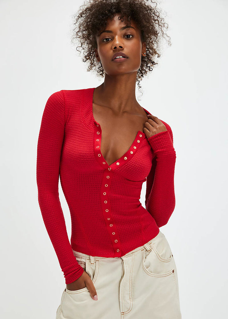 Going Places Knit Top - Cherry Crush