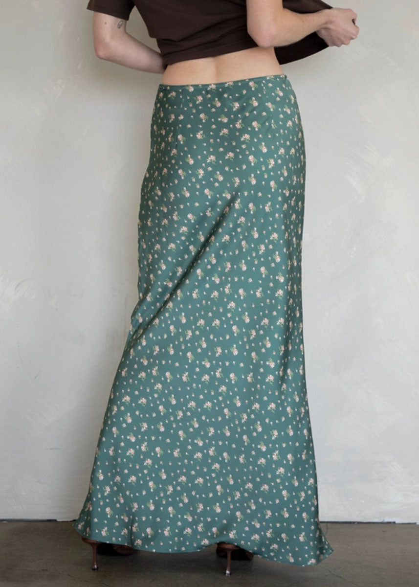 Juliette Floral Maxi Skirt - Green