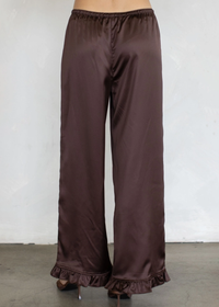 Naia Satin Pants - Chocolate
