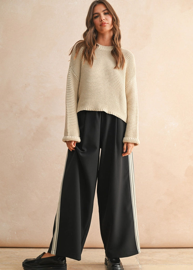 Hattie Round Neck Sweater - Cream