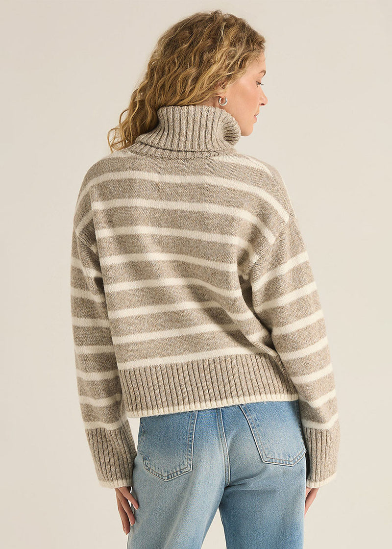 Josephine Stripe Sweater - Heather Taupe