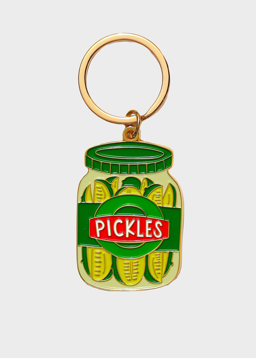 Pickle Jar Enamel Keychain