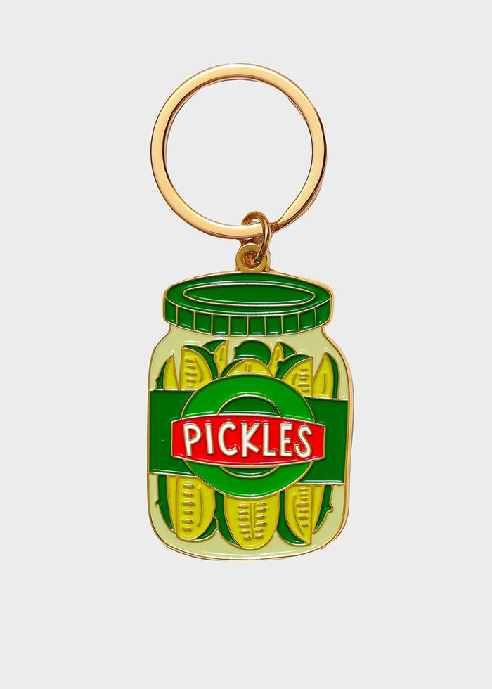 Pickle Jar Enamel Keychain