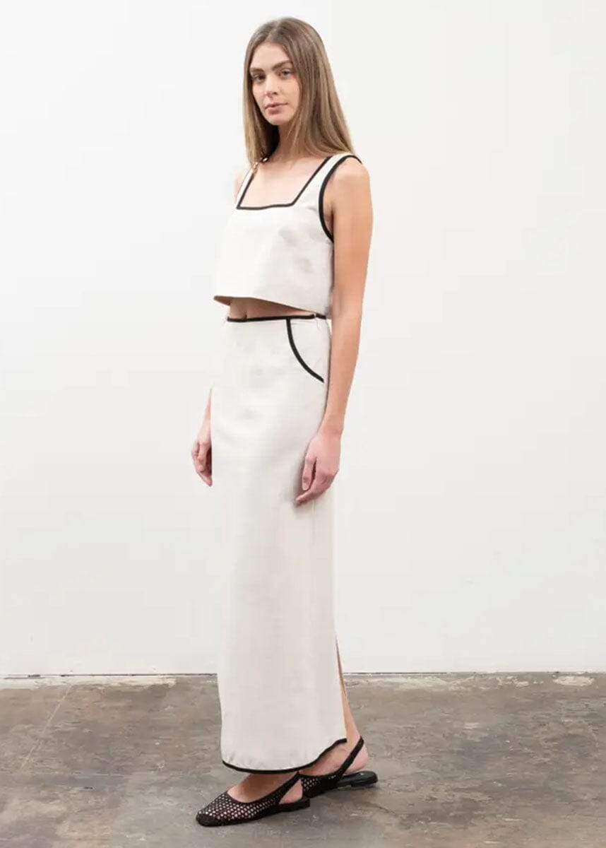 Orlo Contrast Crop Top - Natural