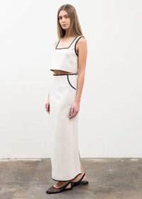 Orlo Contrast Crop Top - Natural