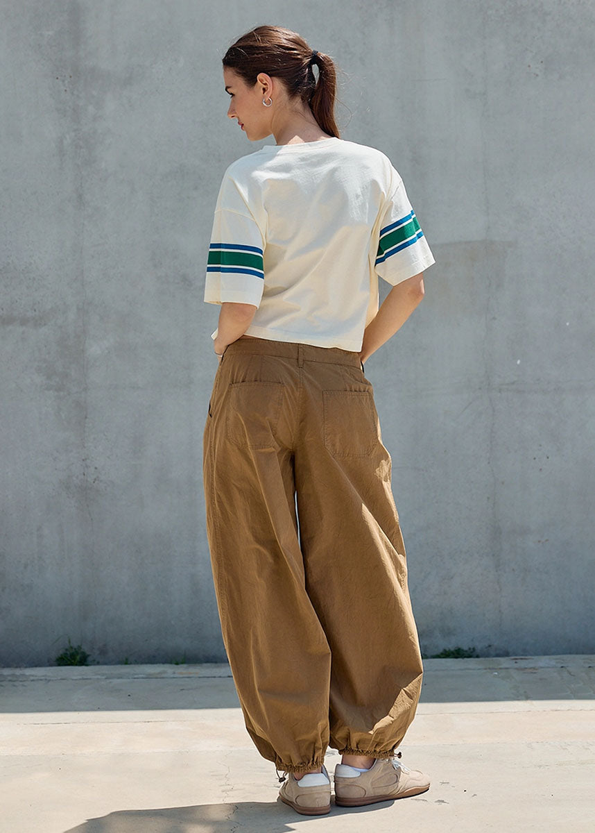 Jazmin Retro Stripe Boxy Tee - Ivory