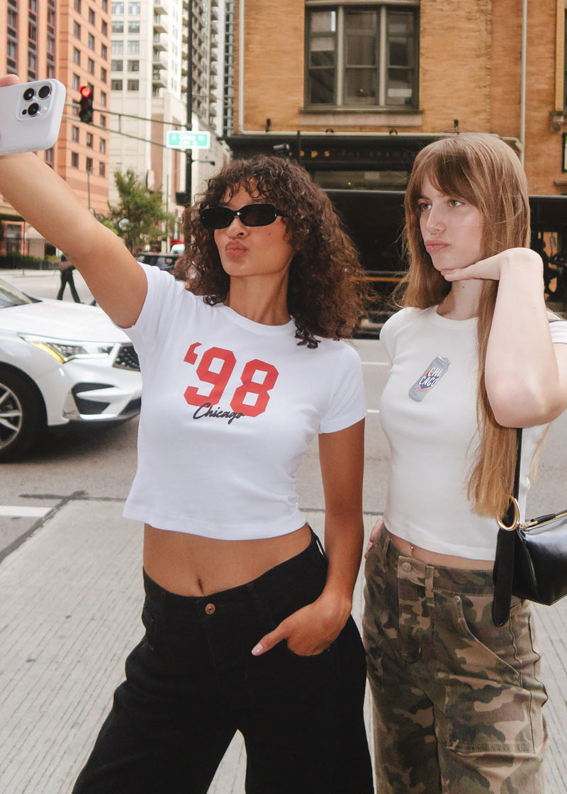 '98 Chicago Baby Tee - White