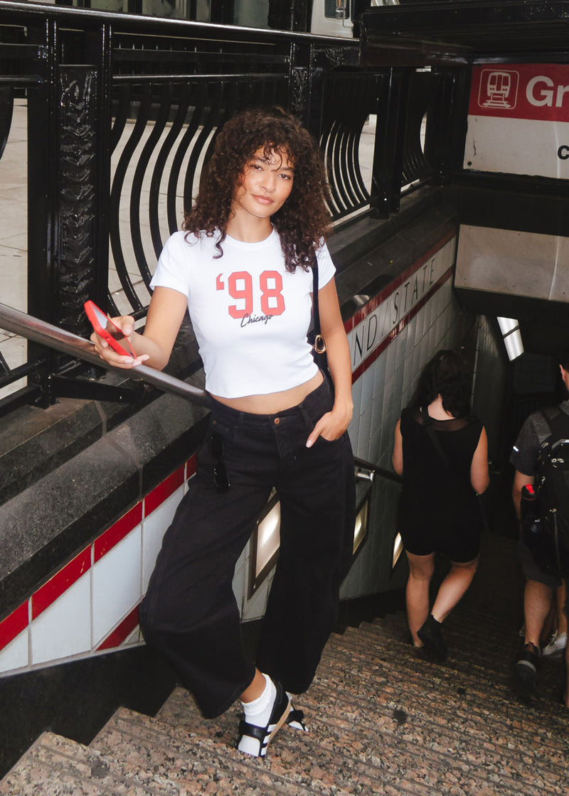 '98 Chicago Baby Tee - White