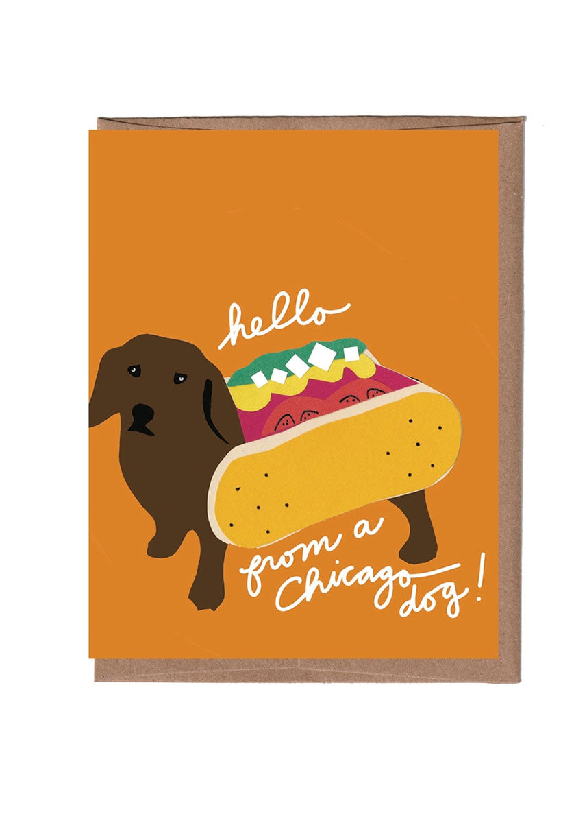 Chicago Dog Greeting Card