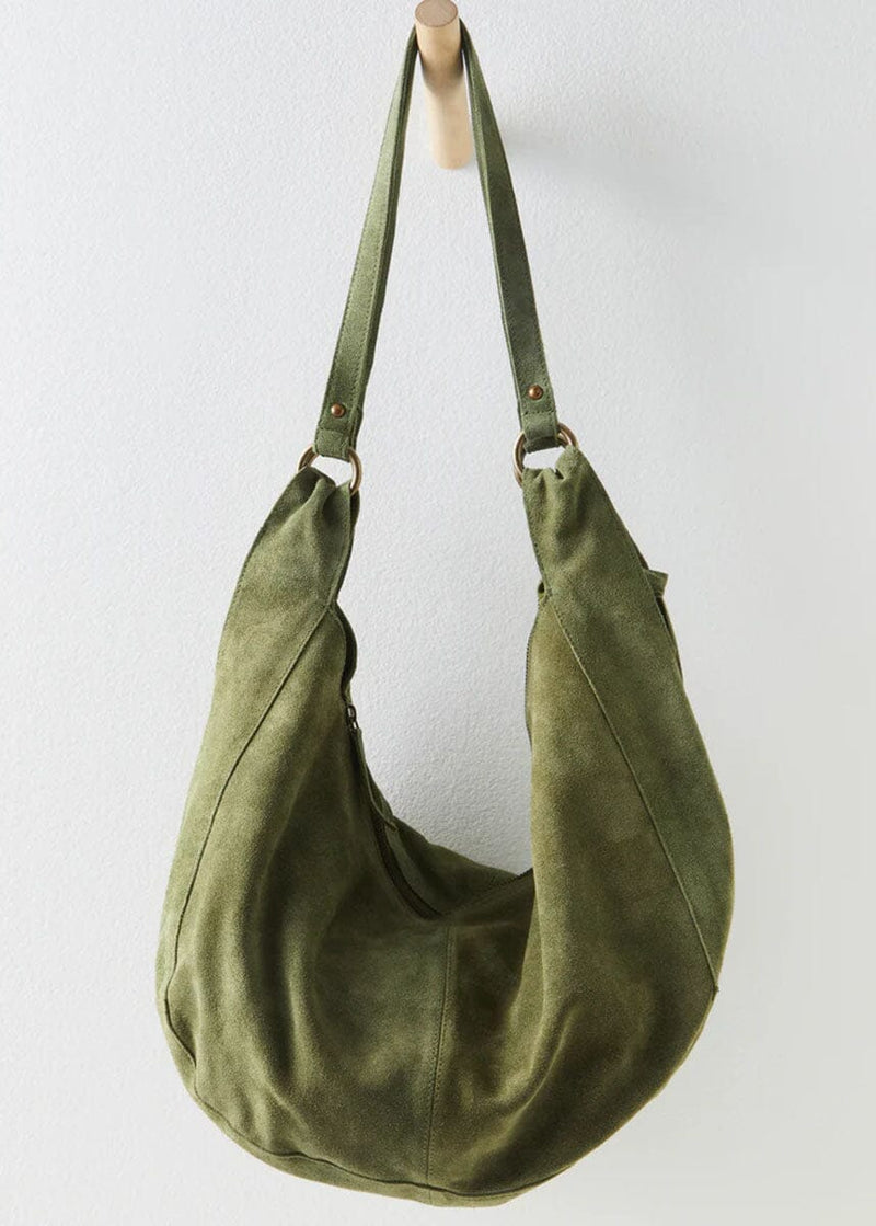 Roma Suede Tote - Olive Moss